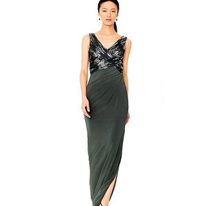 Stunning Sequined Ralph Lauren Evening Grey  Formal Gown